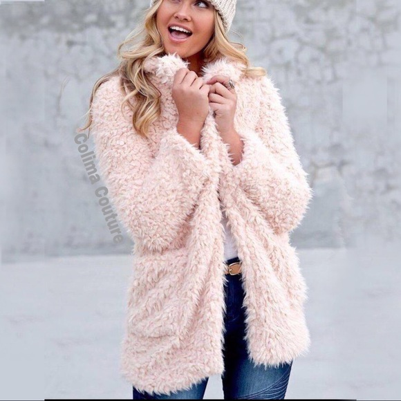Last one! Blush Soft Shaggy faux jacket - Picture 2 of 4